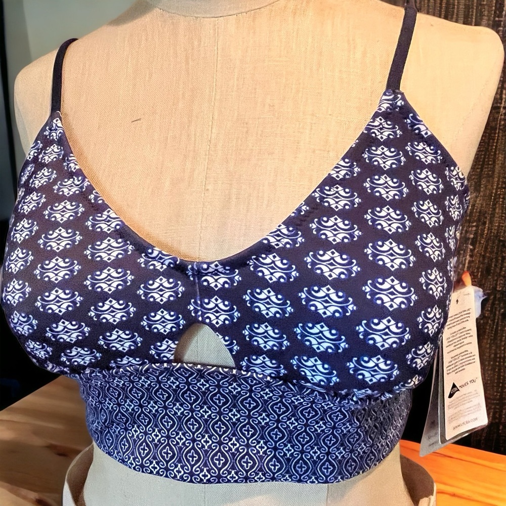 Athleta blue tile swimsuit top and bottom included NWT